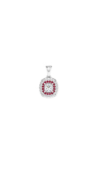 Radiance Ruby Halo Pendant