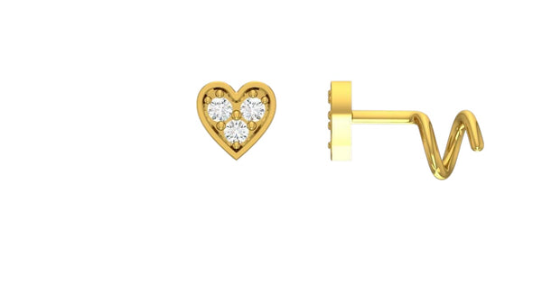 Heart Trio Diamond Studs