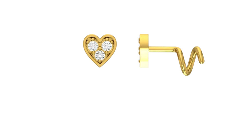 Heart Trio Diamond Studs